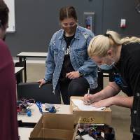 Students take notes on obersvations